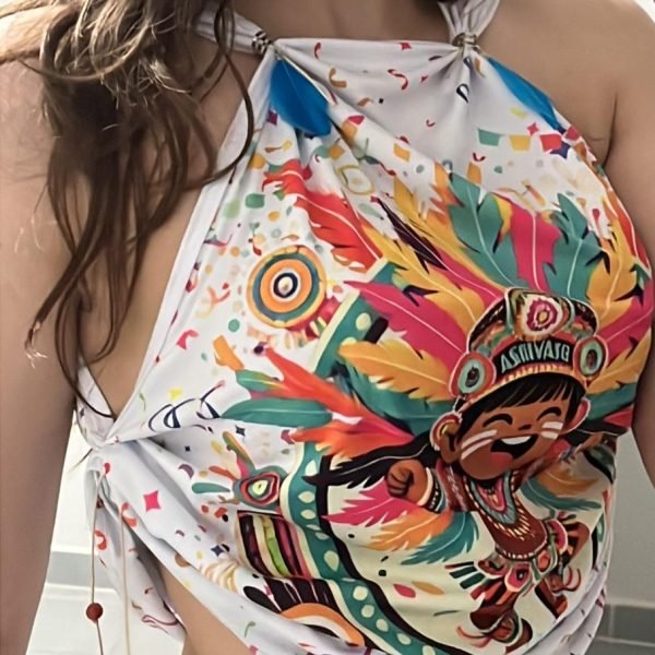 Camisata de carnaval customizada com elementos decorativos